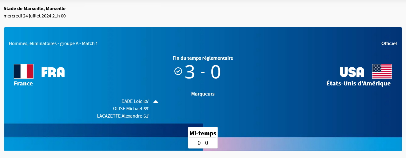 France vs États-Unis d'Amérique - Hommes éliminatoires - groupe A Match 1 - Football Jeux Olympiques de Paris 2024.jpg
