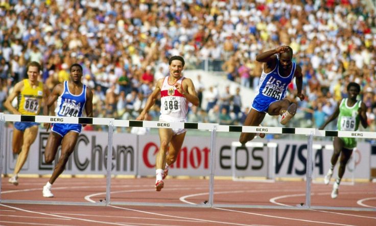 Edwin Moses, Harald Schmid et Danny Harris 1987.jpg